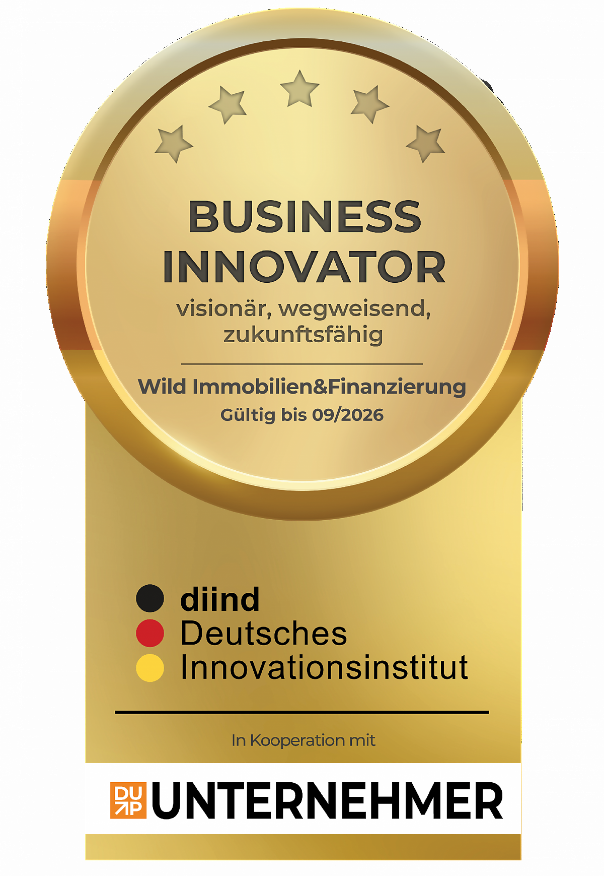 Siegel Business Innovator Wild Immobilien&Fianzierung Siegel Business Innovator Wild Immobilien&Fianzierung